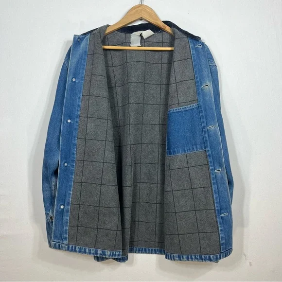 Walls Blue Denim Jacket with Dark Navy Corduroy Collar - Picture 5 of 9
